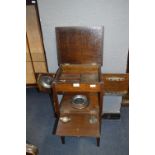 Edwardian Smokers Cabinet with Drop Down Compartments and Built In Bookshelf