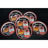 Six Carling Black Label Round Pub Trays