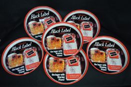 Six Carling Black Label Round Pub Trays