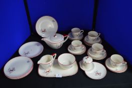 Crown Devon Reindeer Part Tea Set (31 Pieces)