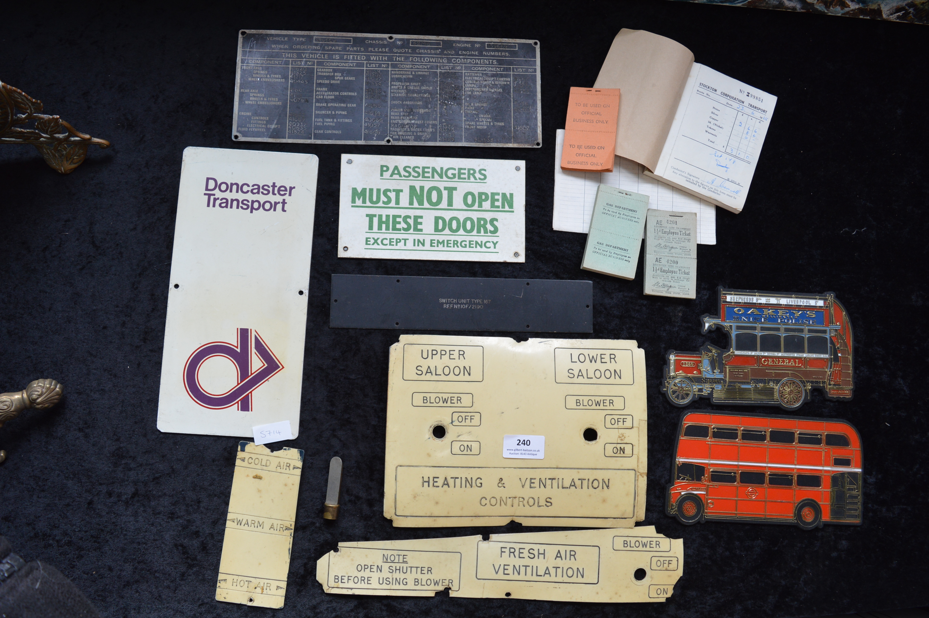 Vintage Bus Signage and Ephemera etc.