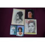 Framed Sketch of Elizabeth Taylor plus Three Books, etc.