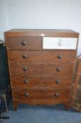 Early Victorian Scumbled Pine Six Drawer Chest