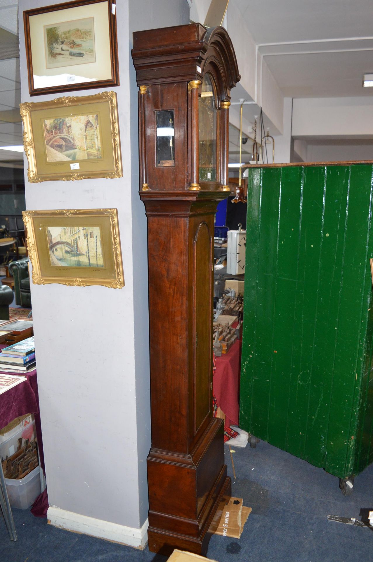 Victorian Long Cased Clock with Brass Face and Mahogany Case by Richard Smith of Newport - Image 3 of 4