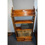 Small Victorian Four Height Bookcase with Fretwork Sides and Four Drawers