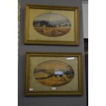 Pair of Gilt Framed Victorian Prints of Harvest Time