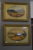 Pair of Gilt Framed Victorian Prints of Harvest Time