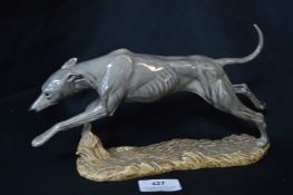 Porcelain Figure of a Greyhound by Heredities