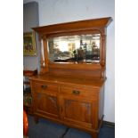 Victorian Oak Mirror Backed Sideboard