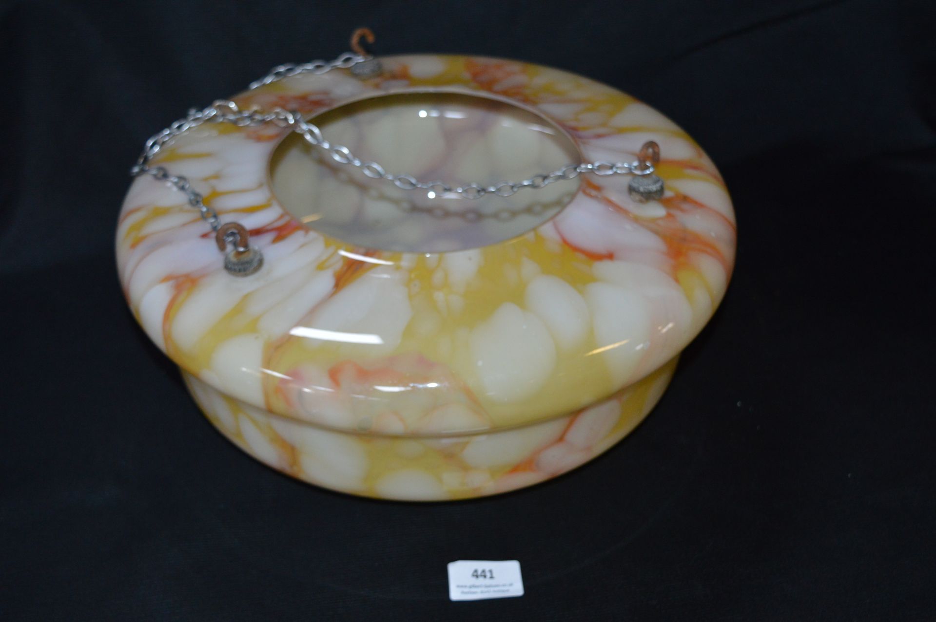 1930's Coloured Glass Ceiling Light Fitting - Image 2 of 4