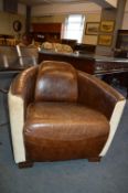 Leather and Hide Retro Style Easy Chair by Halo