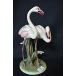 Large Austrian Figure of a Pair of Flamingos