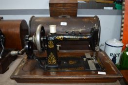 Vibra Vintage Manual Sewing Machine with Case and a Wooden Box