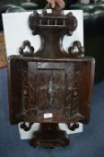 Carved Oak Corner Shelf Unit