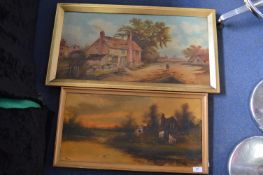 Two Oil Paintings on Canvas - Country Scenes