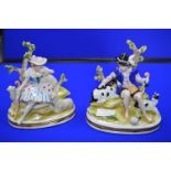 Meissen Style Porcelain Figures - Shepherd & Shepherdess