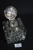 Silver Mounted Cut Glass Inkwell (AF)