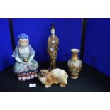 Chinese Buddha, Figurine, Vases and Dog