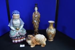 Chinese Buddha, Figurine, Vases and Dog