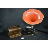 Edison Little Gem Phonograph with Morning Glory Horn