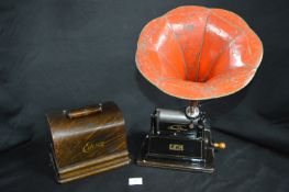 Edison Little Gem Phonograph with Morning Glory Horn