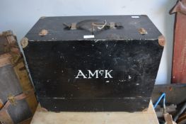 Vintage Painted Wooden Toolbox