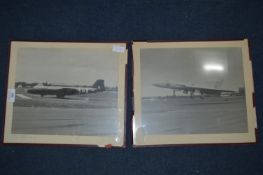 Two Glass Mounted Original Photographs of Vintage Aeroplanes
