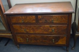1930's Mahogany Chest of Drawers with Walnut Veneered Fronts