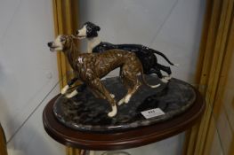 Pair of Greyhounds on Plinths by Heredities