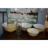 Earthenware Mixing Bowls and Drainer etc.