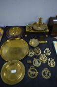 Brassware Including Trays, Horse Brasses, Candlestick, etc.