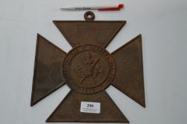 Cast Iron Plaque for The Huddersfield St Andrews Society 1916