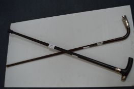 Two Silver Mounted Walking Canes
