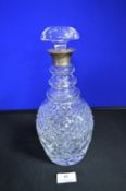 Cut Glass Decanter with Silver Mount