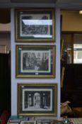 Three Framed Etchings of Naples 1957 Signed by the Artist