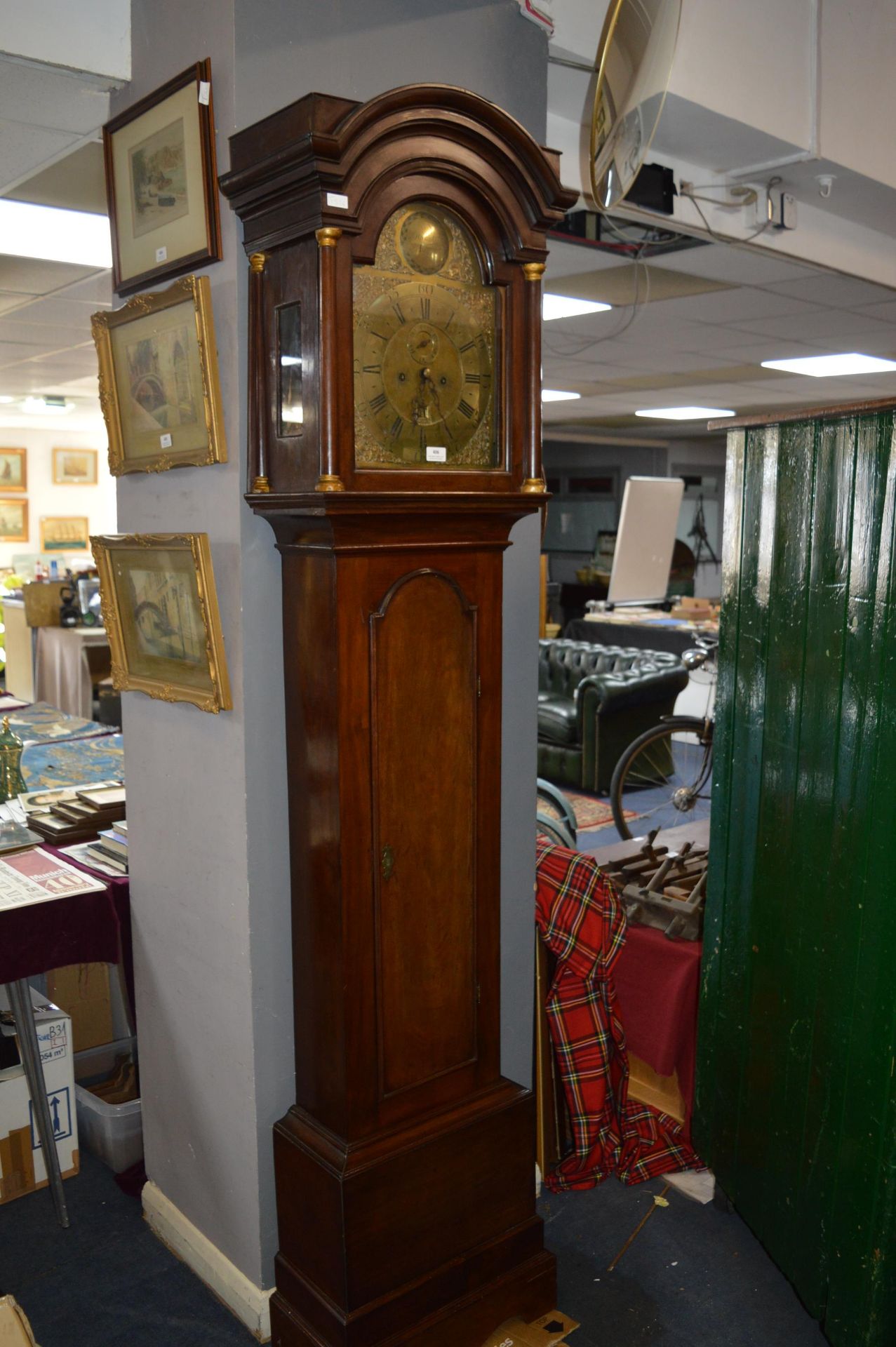 Victorian Long Cased Clock with Brass Face and Mahogany Case by Richard Smith of Newport - Image 2 of 4