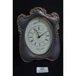 Art Nouveau Style Silver Clock by R. Carr Sheffield 1989