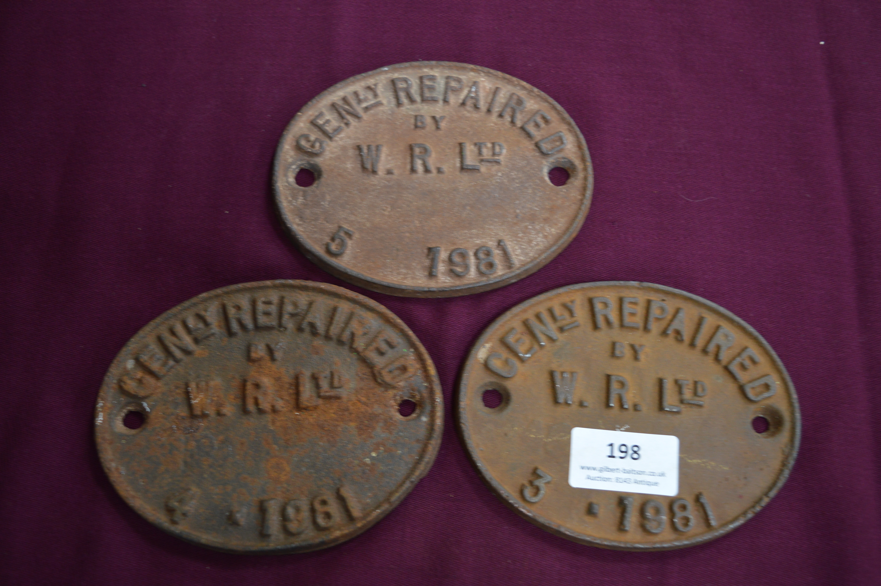 Three Railway Repair Plates