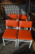 Four Retro Leatherette Upholstered Metal Framed Chairs