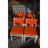 Four Retro Leatherette Upholstered Metal Framed Chairs