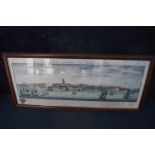 Hand Coloured Print - The South East Prospect of Kingston-upon-Hull