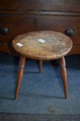 Small Turned Beech Two Legged Stool