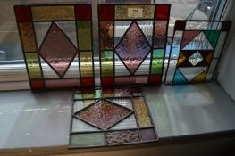 Four Leaded Glass Panels