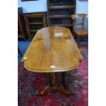Victorian Rosewood Table with Barley Twist Supports and Stretcher