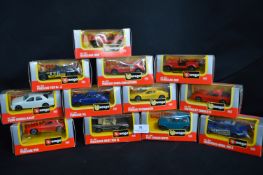 Twelve Burago Diecast Model Cars