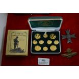 German WW2 War Merit Cross Second Class plus Case of Coates Wrights, Military Buttons, etc.