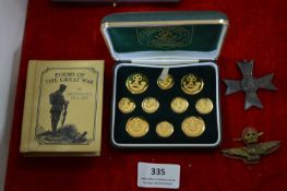 German WW2 War Merit Cross Second Class plus Case of Coates Wrights, Military Buttons, etc.