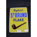 Ogdens St Bruno Flake Glass Pipe Tobacco Sign