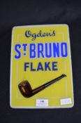 Ogdens St Bruno Flake Glass Pipe Tobacco Sign