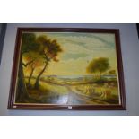 Framed Oil on Canvas - Artis View of Hull from the Yorkshire Wolds Signed B. Kendal
